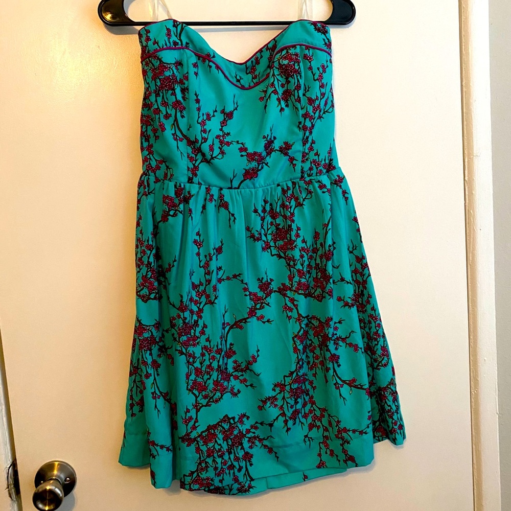 teezeme teal floral dress